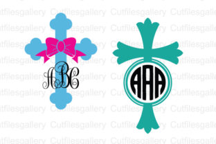 Cross Monogram and Cross Monogram SVG, DXF, PNG Cut Files for Silhouette Cameo or Cricut