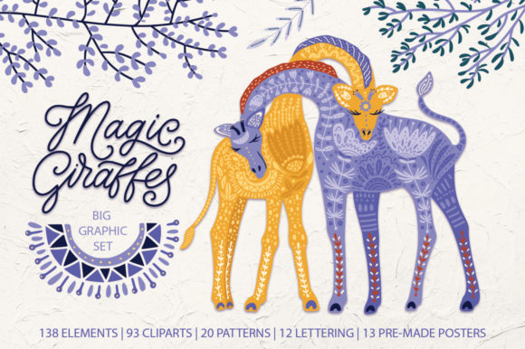 Magic Giraffes Graphic Set