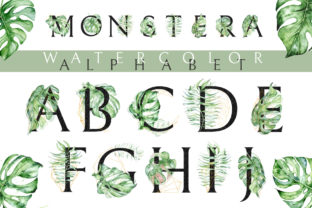 Monstera Watercolor Black Alphabet: A Creative Resource for Designers and Crafters