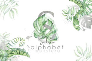 Silver Monstera - Tropical Leaves Alphabet