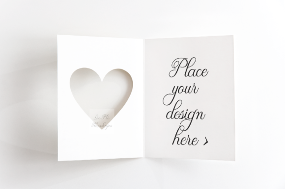 Valentine Greeting Card Flatlay Mockup